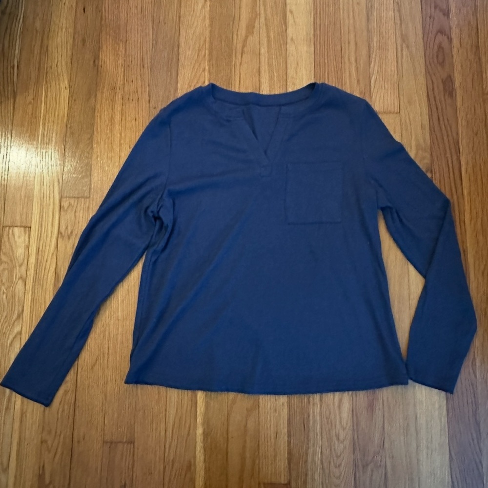Women's Blue Long Sleeve Top